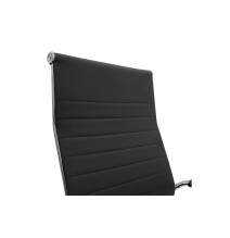 Sillón de Dirección en Piel Sintética Negro, Silla de oficina - 55,5x58x108 cm.