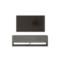 Mueble TV Moderno con 1 Puerta y Estantes en Melamina Color Gris Antracita - 100x31.5x29.6cm