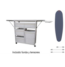 Mueble de Plancha Lisboa blanco + funda y tensores