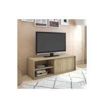 Mueble TV con Estantes y 1 Puerta en Color Cambria - 120x40x38 cm: Organización y Estilo para tu Sala.